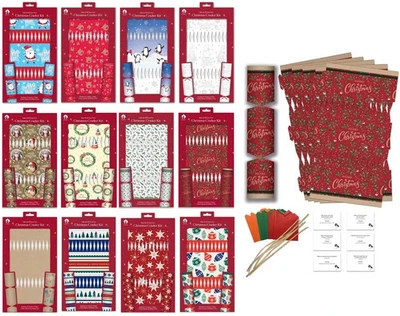 TALLON Make And Fill Your Own Christmas Cracker Craft Kit With Ribbons, Hats & Jokes