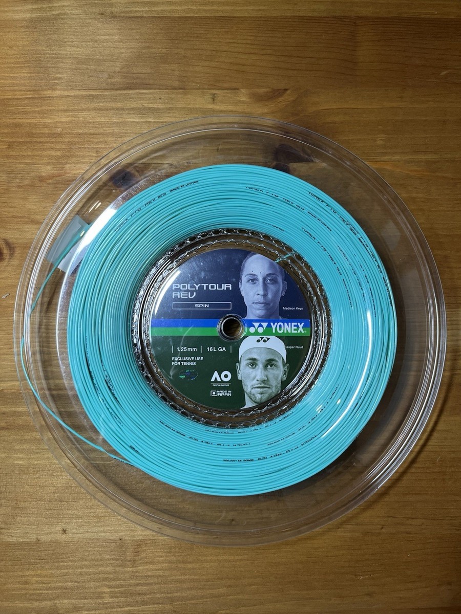 Yonex Poly Tour Rev 16L String Reel. 125 Mint Green. 1.25mm, Full