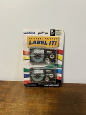  NEW Sealed 2pk Casio EZ Label Printer Clear Tape Black Ink 9 mm 3/8" XR-9X 2s
