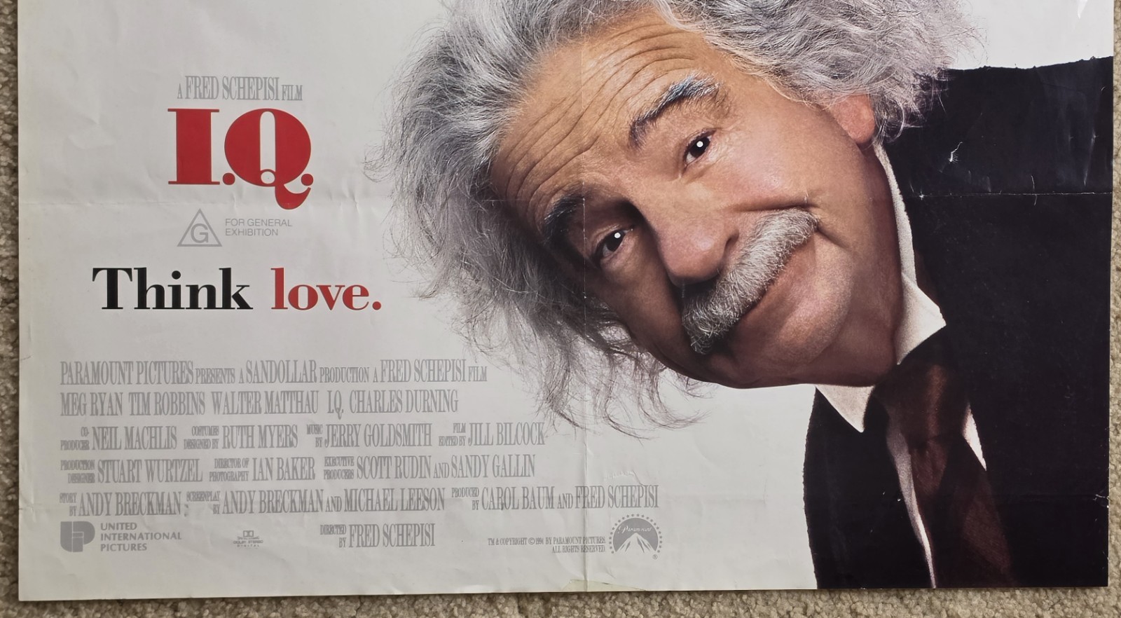 1994 I.Q. Original Australian One Sheet Movie Poster Meg Ryan Tim Robbins image 3