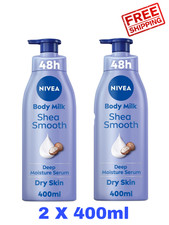2 X 400ml NIVEA Body Milk Shea Smooth Deep Moisture Serum for Dry Skin