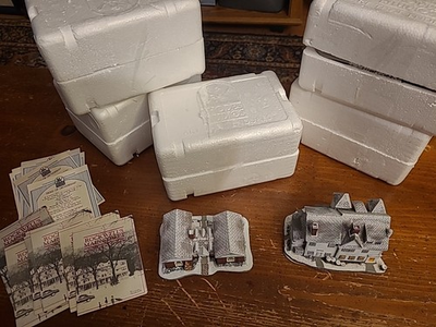 #ad Complete Set Norman Rockwell#x27;s Main Street Collection 7 Ceramics Houses Building $99.00