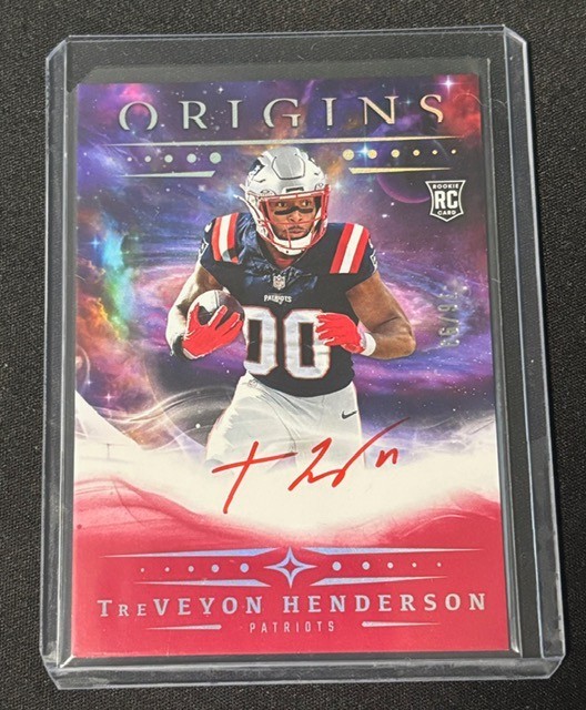 2025 Panini Origins - Rookie Autographs TreVeyon Henderson #RA-THE Red /99
