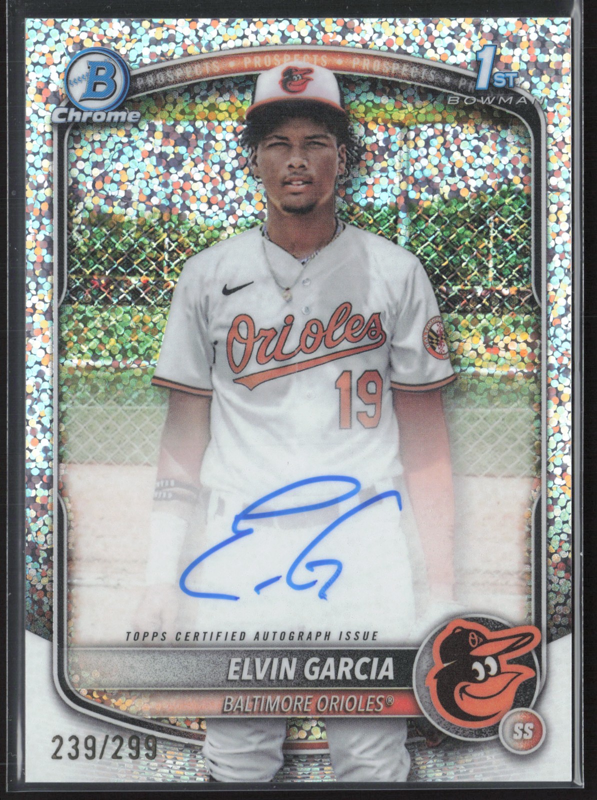 2025 Bowman Chrome - Prospect Autographs Speckle #CPA-EG Elvin Garcia #/299