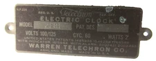 Name TAG ID TAG From WARREN TELECHRON MODEL 2F81 Electric Clock  Brass Tag Only