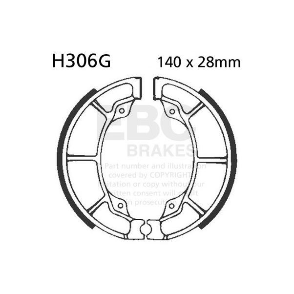 EBC Grooved Brake Shoe Set (5) Rear Left for Honda TRX 200 L 1990 - 1991