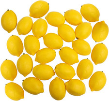 30PCS Artificial Yellow Lemon,Realistic Fake Lemon Faux Fruit Decor for Kitchen