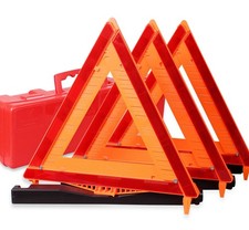 3PK DOT Approved Foldable Road Safety Warning Triangles Heavyweight Anti-Tip B