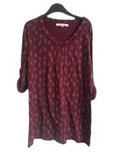 Mudd  & Water Maroon 3/4 button  up Sleeve Scoop Neck Tunic . Size 12
