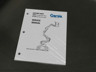Terex Genie Electric Eagle 32/21,41/24 Boom Lift Service Manual Repair Shop Book