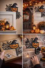 Halloween Door Frame Decoration Halloween Door Corner Sign Decor Pumpkin Ghost