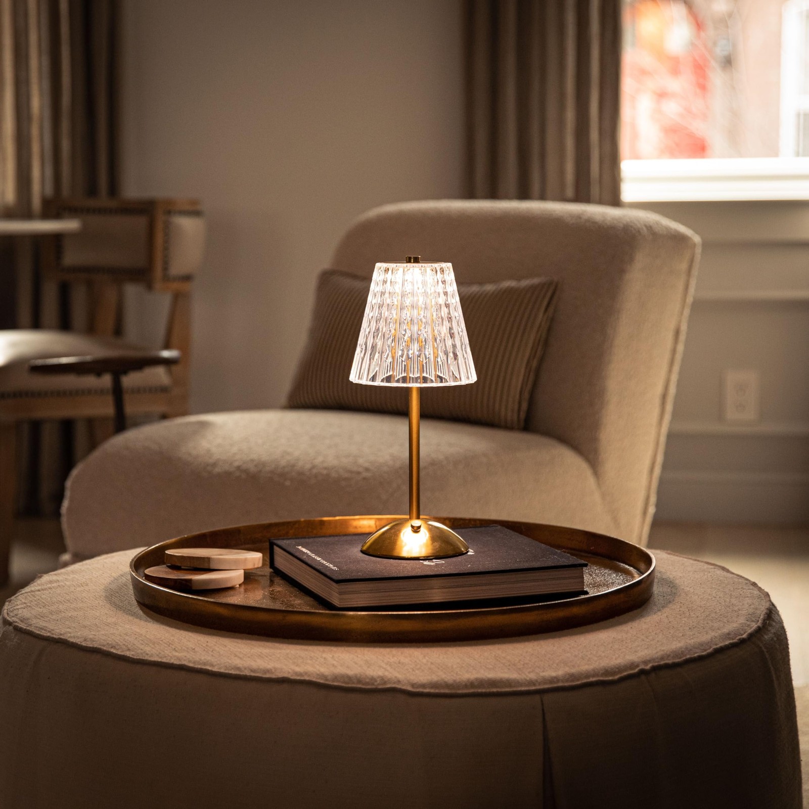 ADDISON - BELL+HOWELL RECHARGEABLE LED TABLE LAMP, DIMMABLE, 3 LIGHT ...
