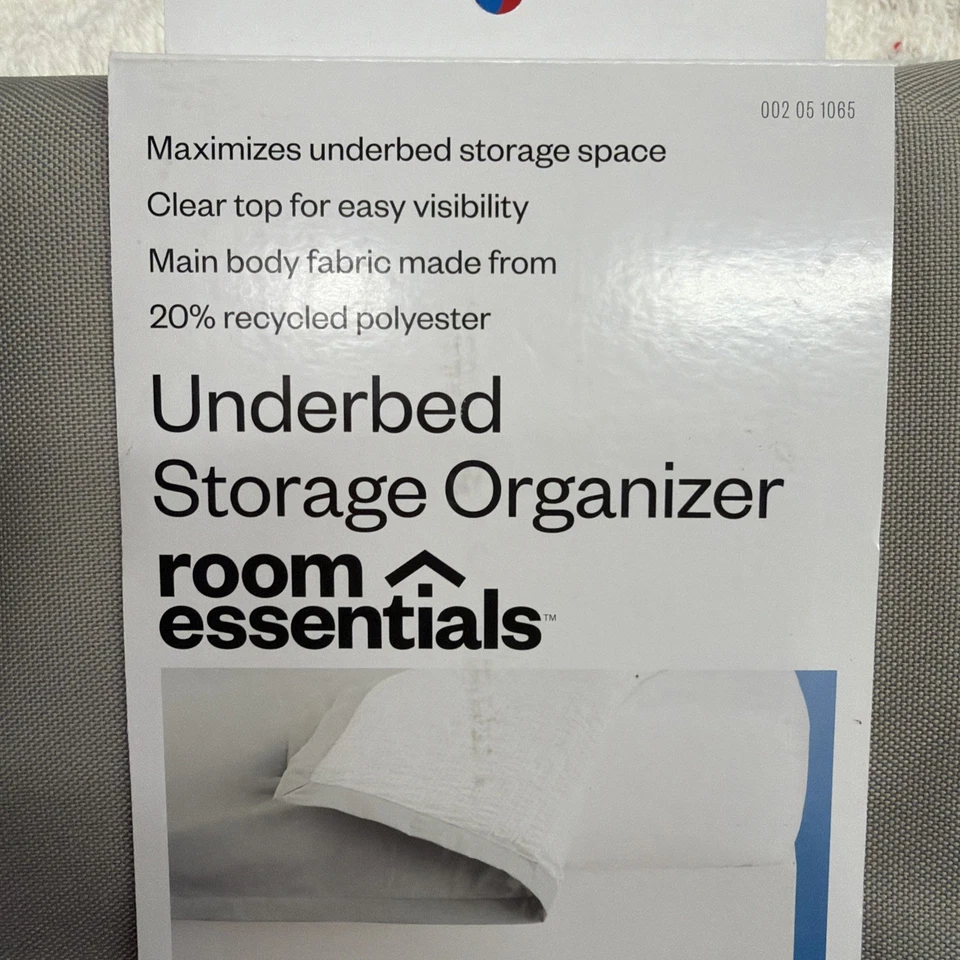ROOM ESSENTIALS Organizador de Almacenamiento Bajo Cama 29" x 23" Juego de 2 Tapa Transparente Gris NUEVO Foto 3 de 4