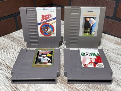 ￼NES Game Lot(x4) Bundle  Bases Loaded 2, Fighting & Jack Nickaus  Golf, Goal!