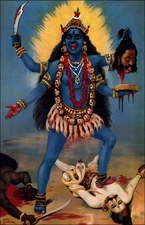 "RAJA RAVI VARMA, KALI  "     Canvas Wall Art Picture Print