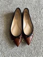 AGL ATTILIO GIUSTI LEOMBRUNI Jomy Size 39 Pointed Toe Ballet Flat Croc Embossed