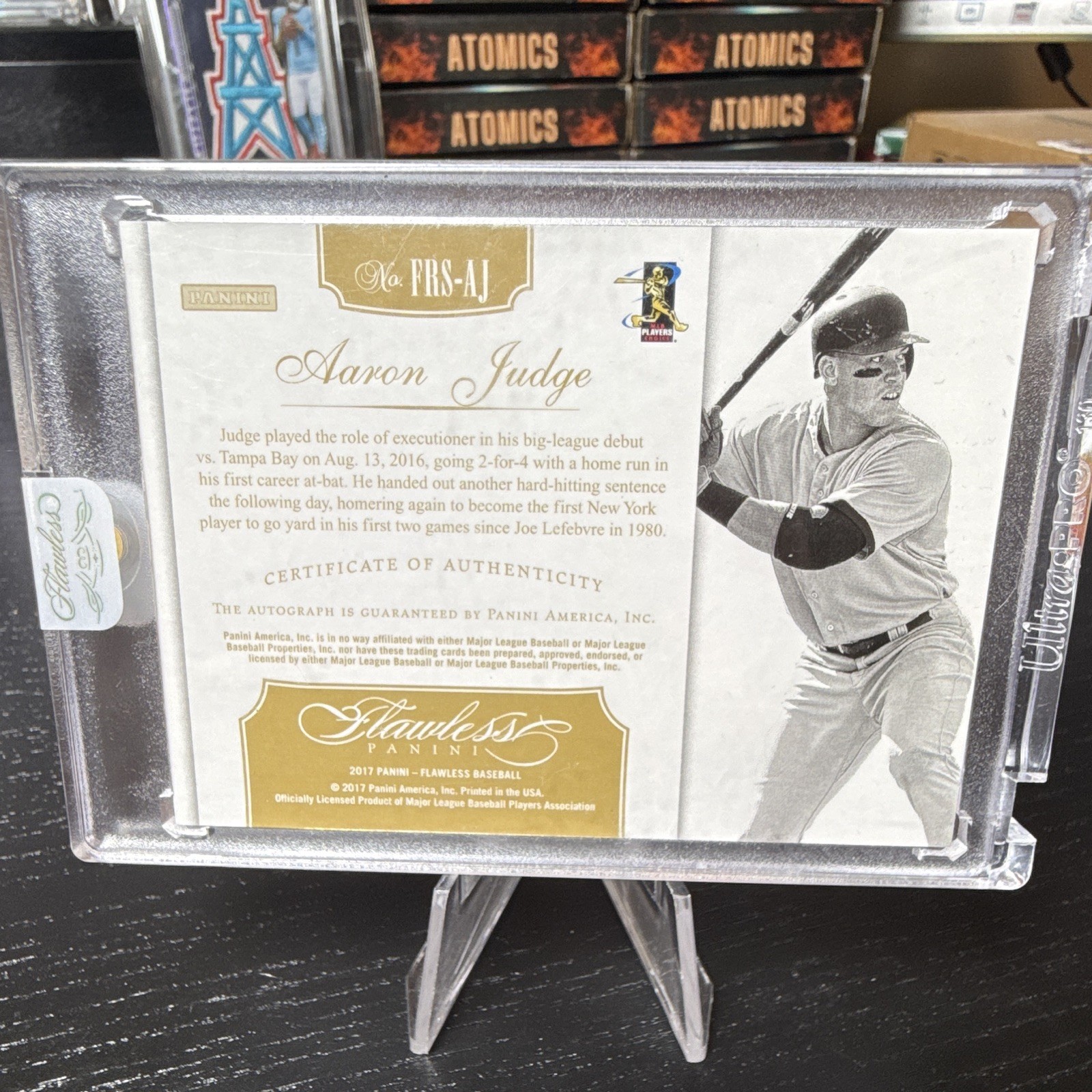 2017 Panini Flawless Aaron Judge Flawless Rookie Signatures Auto 1/5 FRS-AJ view 2