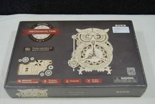 ROKR Owl Clock Mechanical Time LK503 3D Wooden Puzzle Kit, 2021 - SEALED 