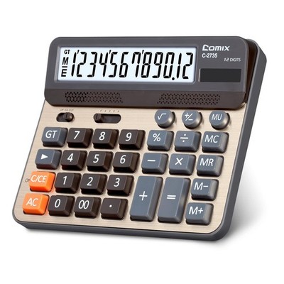 Desktop Calculator, Large Computer Keys, 12 Digits Display, Champaign Gold Co...
