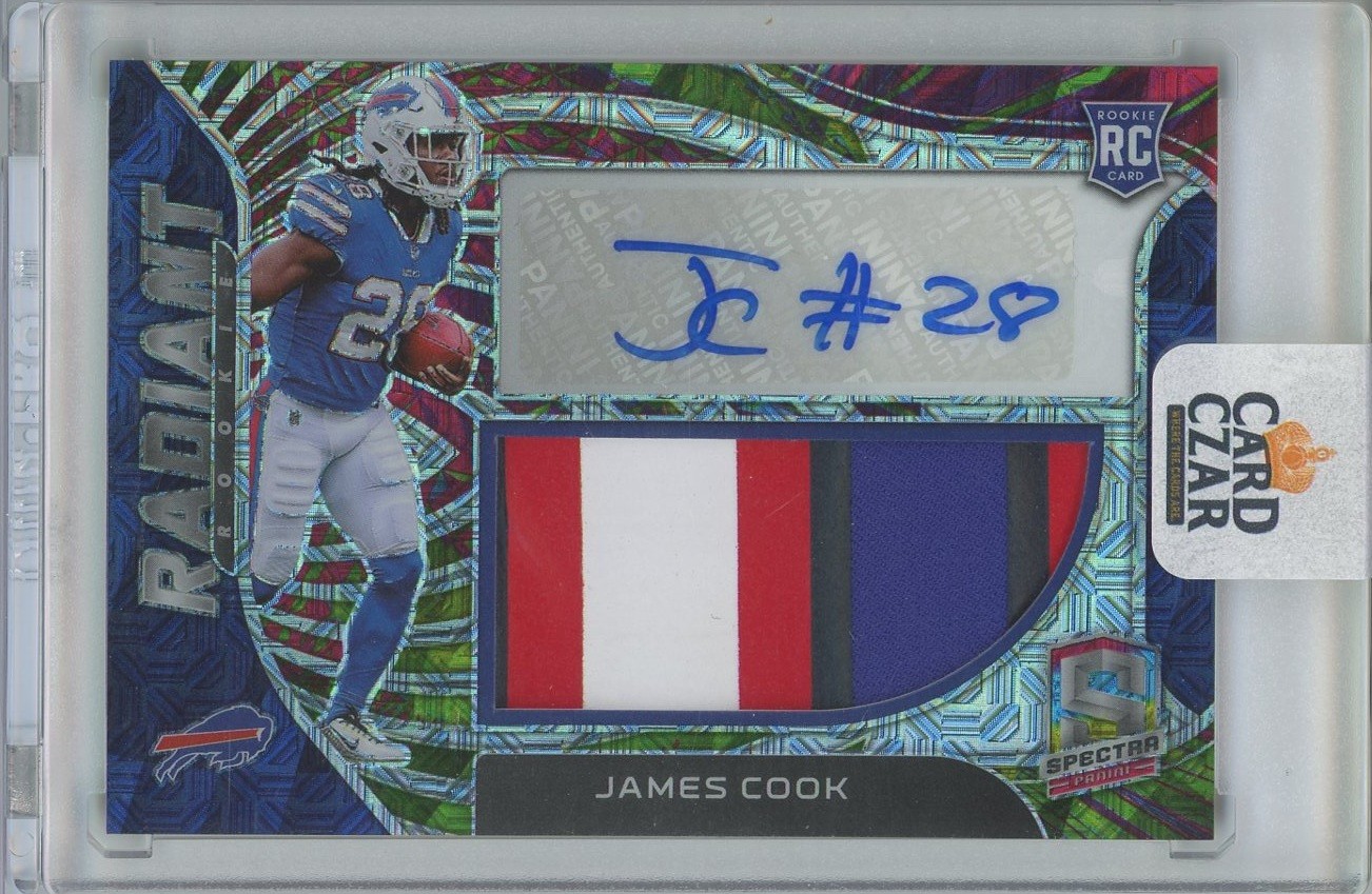 2022 Spectra JAMES COOK Radiant RC Rookie Patch Auto RPA Meta Prizm #'d 10/10
