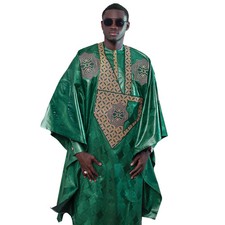 African Clothing for Men Traditional Embroidery Design Top 3 Piece Set