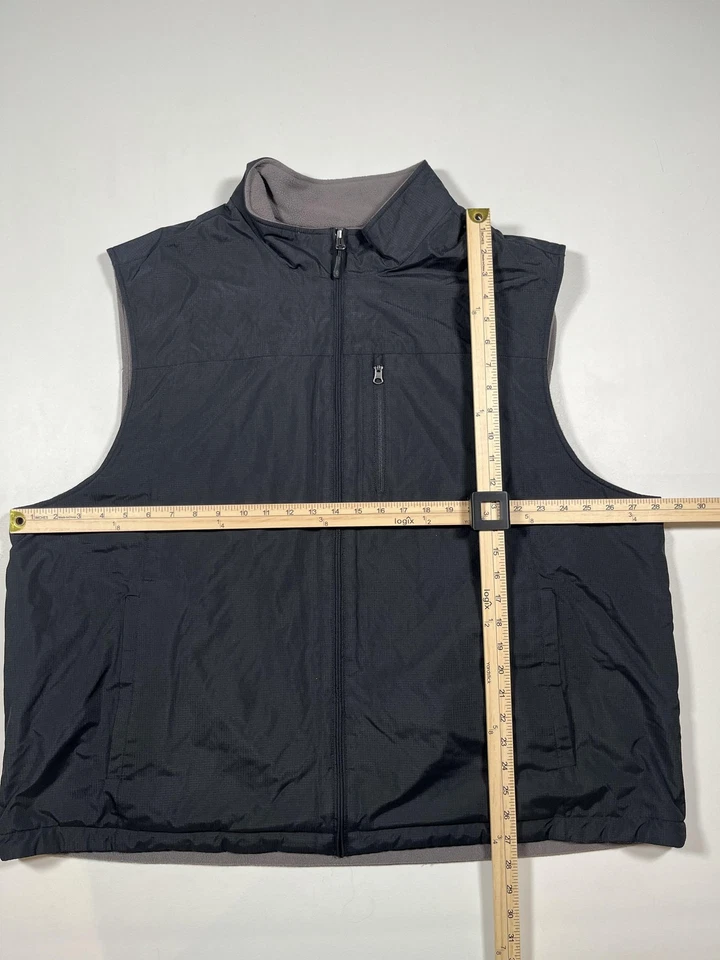 Izod Vest Mens 2XL? Black Gray Reversible Golf Full Zip Performance Read - Image 2 of 4