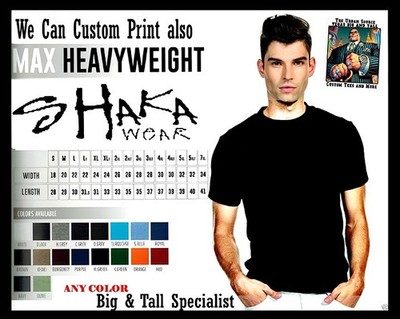 Shakawear Men Purple Max Heavyweight Short Sleeve Tee Shirt 7XL