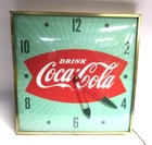 1950's Vintage "DRINK COCA-COLA" Electric Wall Clock 15" x 15" x 3" PAM Clock Co