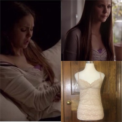 Pins & Needles Lace Cami SA Beige ASO Elena Gilbert The Vampire Diaries Sz M