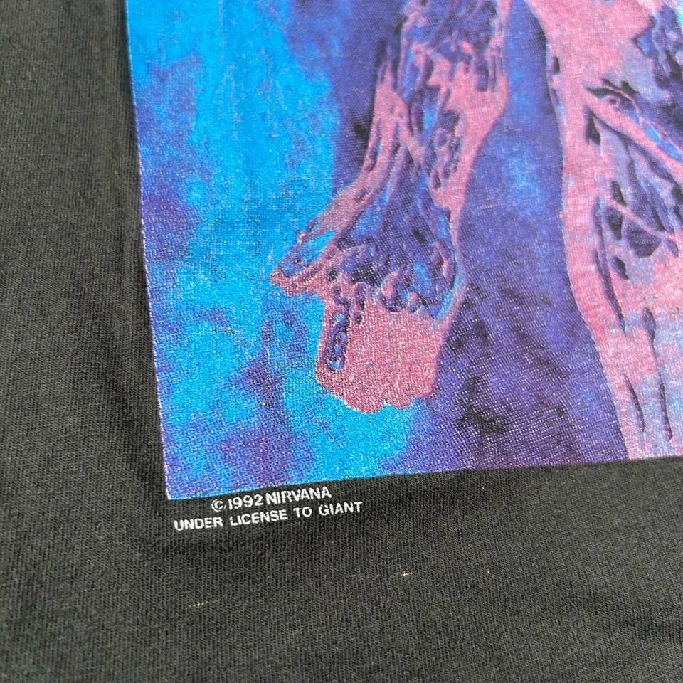 Vintage Nirvana Shirt Mens Large Black 90s 1992 Sliver Giant Merchandise Grunge - Image 3 of 4