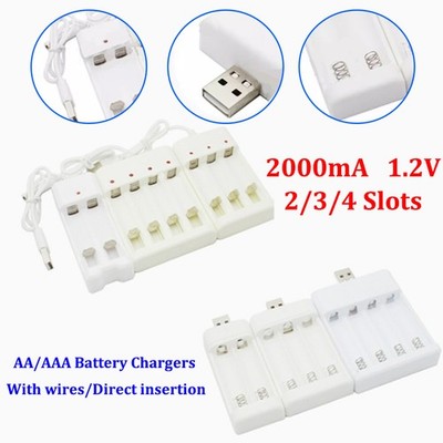 AA/AAA Akku Ladegeräte 1,2V Universal USB Lade Tit mit Kabeln/Direkteinführung