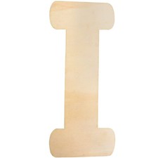 12 Inch Unfinished Wooden Letters I, Blank Wood Letters for DIY Wall Decor