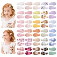 60 PCS Snap Flower Pattern Hair Clips for Fine Hair - 1.5 Wrapped Mini Barrettes