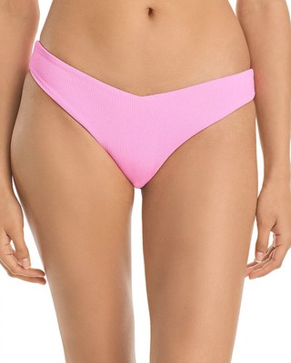 Beach Riot Vanessa V Front Cheeky Bikini Swim Bottoms Rib Prism Pink Women's S