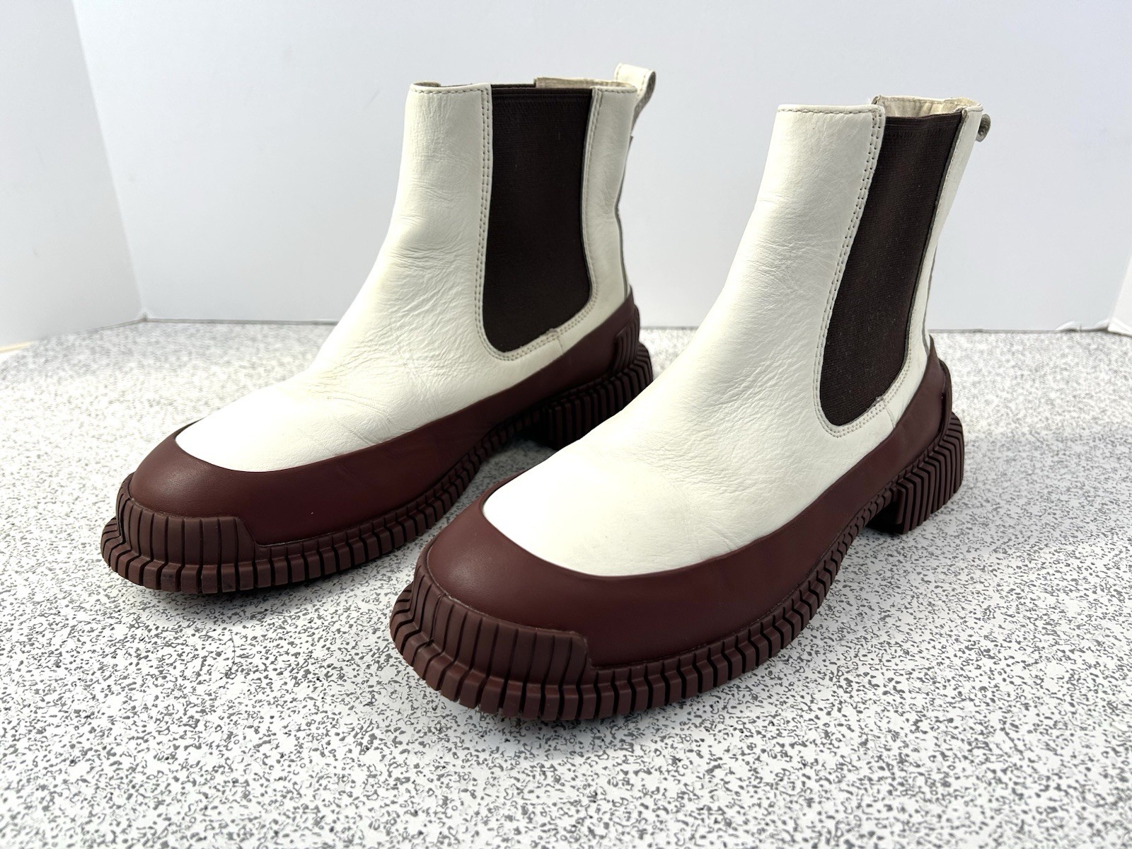 Camper | Mujer 37 | Botas Chelsea Pix blancas/negras | Cuero Pull On