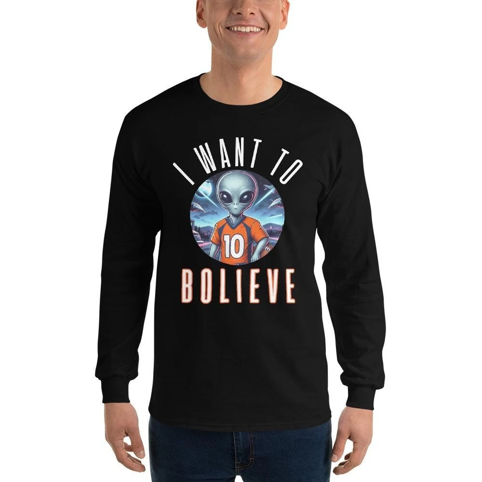 NEW Nix Shirt Long Sleeve Bo Lieve Shirt Alien Shirt Denver Football Broncos Tee - Image 3 of 4