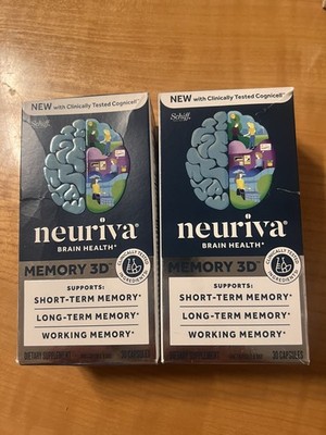 Neuriva Brain Health Memory 3D 30 Capsules Lot Of 2 exp:04/2027
