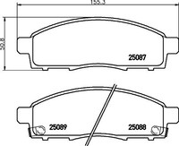 2X Brembo Bremsbelagsatz, Scheibenbremse P 56 102 Passend FüR Nissan