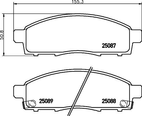 2X Brembo Bremsbelagsatz, Scheibenbremse P 56 102 Passend FüR Nissan-image