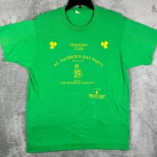 VINTAGE 1986 Screen Stars Shirt Men's XL St. Patrick's Day Green Graphic Holiday