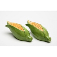 NEW CORN YELLOW & GREEN CERAMIC SALT & PEPPER,S & P  SHAKER