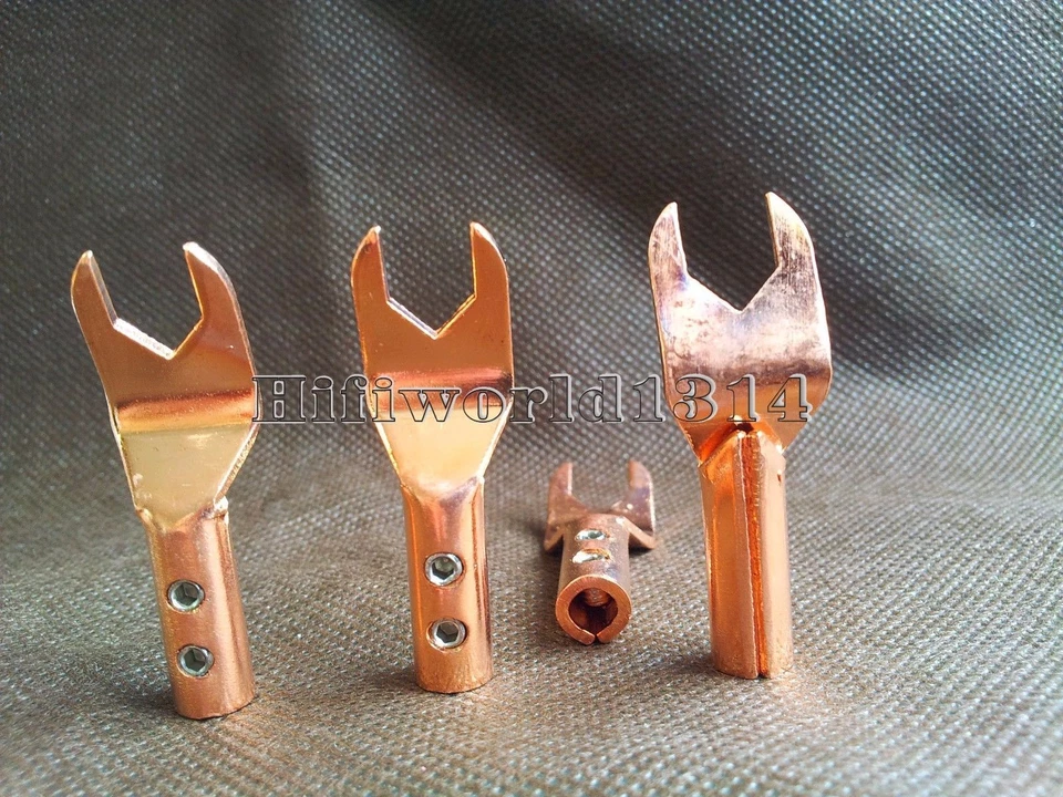 4x Audiophile HIFI Rojo Cobre Altavoz Cable Pala Terminal Conector Enchufe Foto 2 de 3
