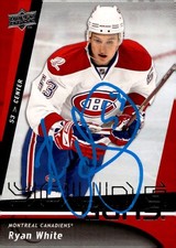 Ryan White - Signed 2009-10 Upper Deck Young Guns Rookie Card #473