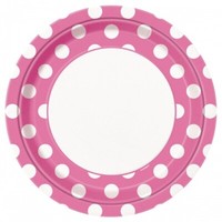 Pappteller Punkte, Pink, ø 23Cm, 8 StüCk