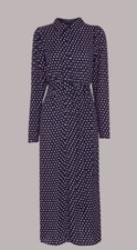 Whistles Dotted Spot Print Shirt Dress, Size 18, BNWT, RRP £159