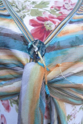 MISSONI Women's Silk V Neck Sexy Top Bluse Knit Multicolor SZ S - EUC - Picture 4 of 8