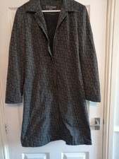 Teenflo Long Square Patterned Coat By Maurice Tarica Sz 8 Us 12 Uk