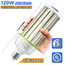 120 Watt LED Corn Cob Light -Replace 500W MH/HPS -5000K Daylight -E39 Mogul Base