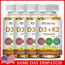 Vitamin D3 10,000IU and K2 MK-7 250mcg - 120 Capsules - Immune Support Wellness