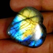 47.90Cts. Natural Unique Power Labradorite Heart Cabochon Loose Gemstone